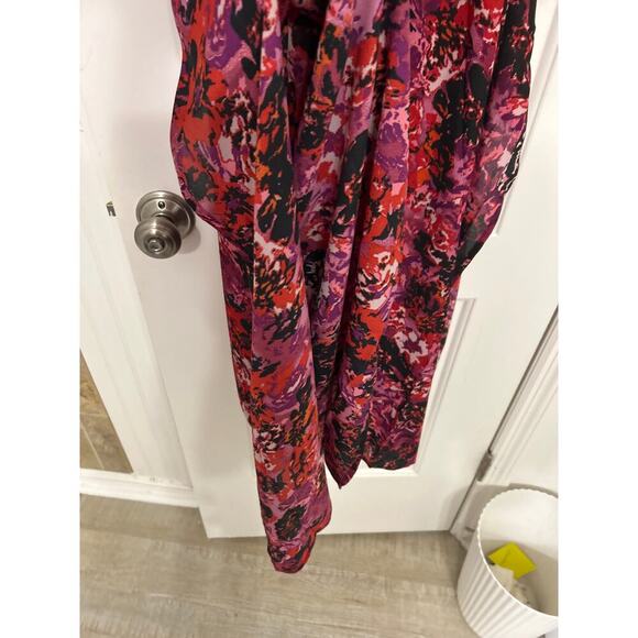 Miss Lavish Red & Pink Floral Midi Kaftan Swim Cover Up Dress Size 3X New - Picture 6 of 15